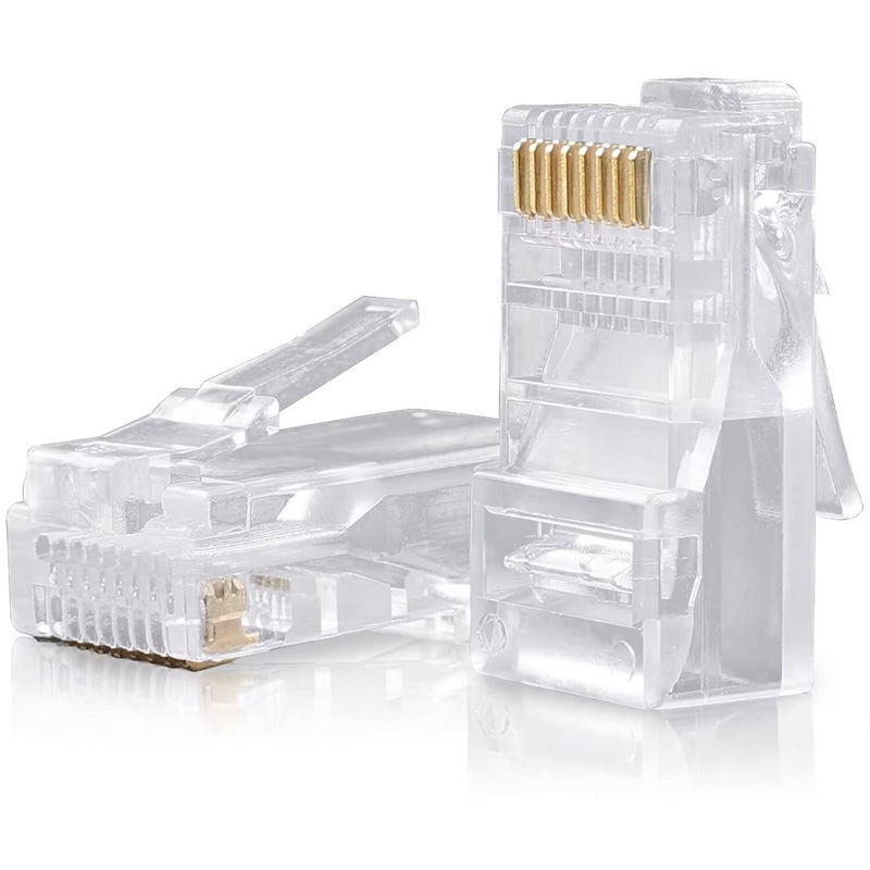 SHD RJ45 Connectors, RJ45 Ends Cat6 Connector Cat5e Connector Cat5 Connectors Ethernet Cable Crimp Connectors-50Pcs - Image 1